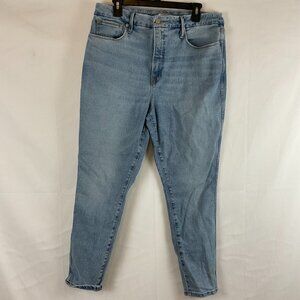 Good American Light Blue Ankle Crop Jeans